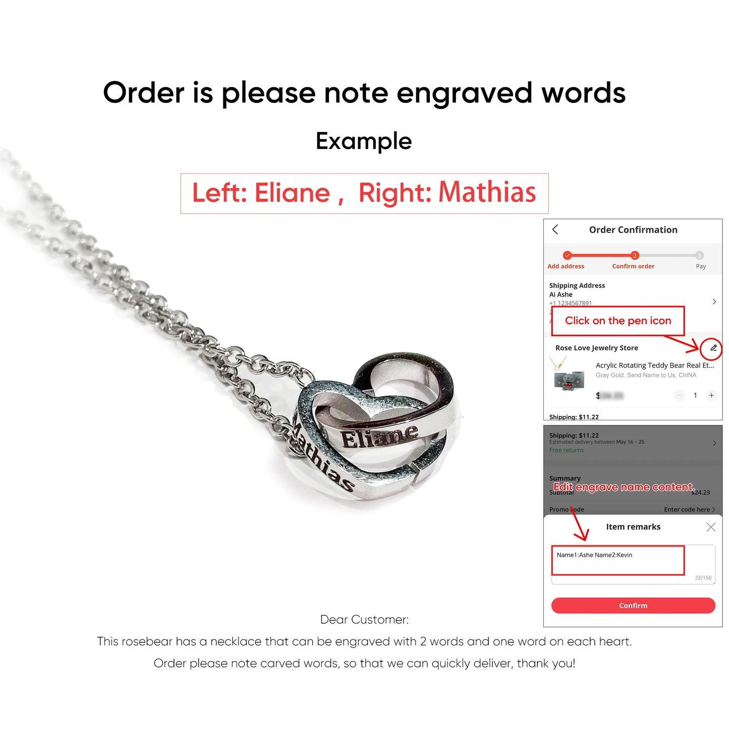 Interlocking Heart Necklace with Eternal Rose Gift Box – Perfect for Valentine’s & Mother’s Day