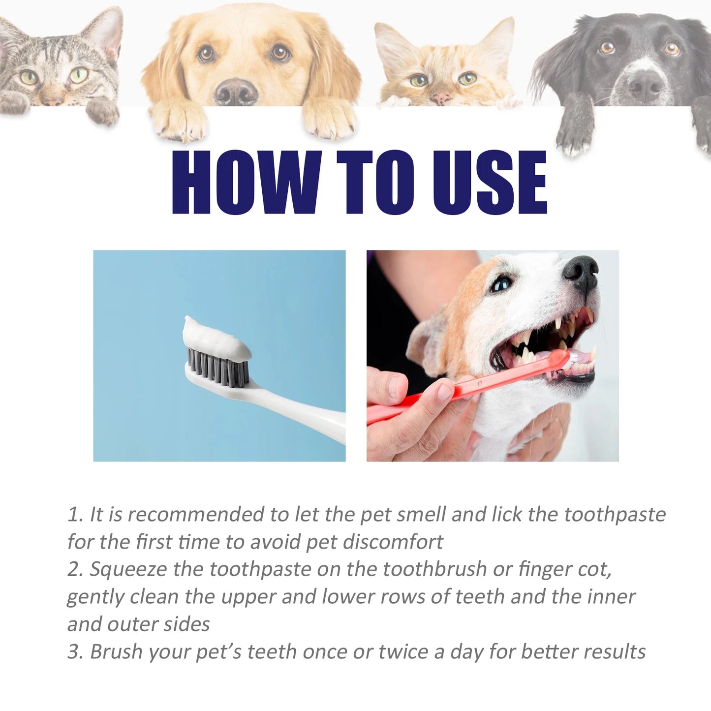 Pet Oral Cleaning Cream – Whiten Teeth, Fresh Breath & Stain Removal for Dogs