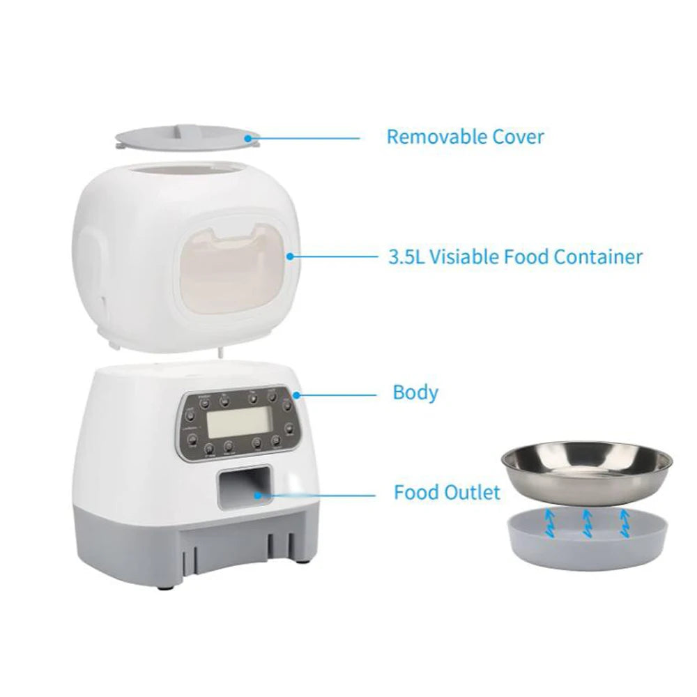 Smart WiFi Pet Feeder & Water Fountain - 3.5L Food Dispenser & 2L Water Bowl