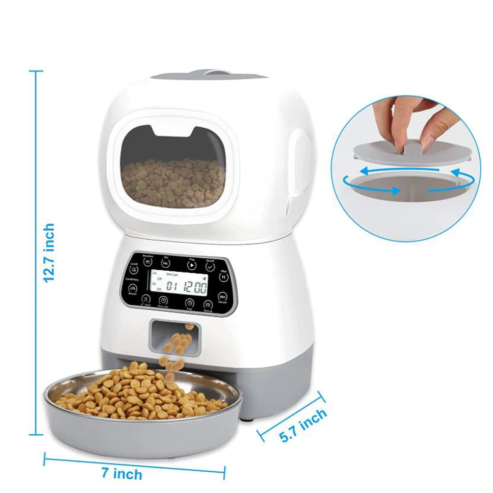 Smart WiFi Pet Feeder & Water Fountain - 3.5L Food Dispenser & 2L Water Bowl