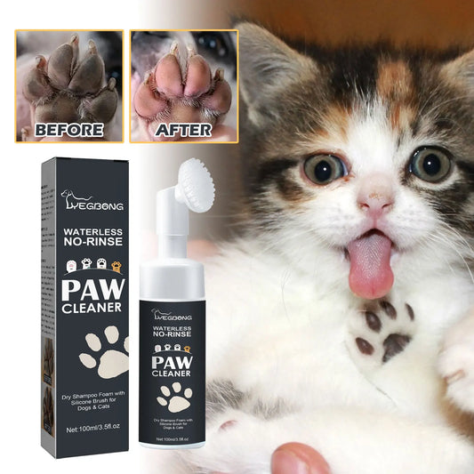 Cat & Dog Paw Cleaner Foam – Pet Foot Care with Silicone Brush