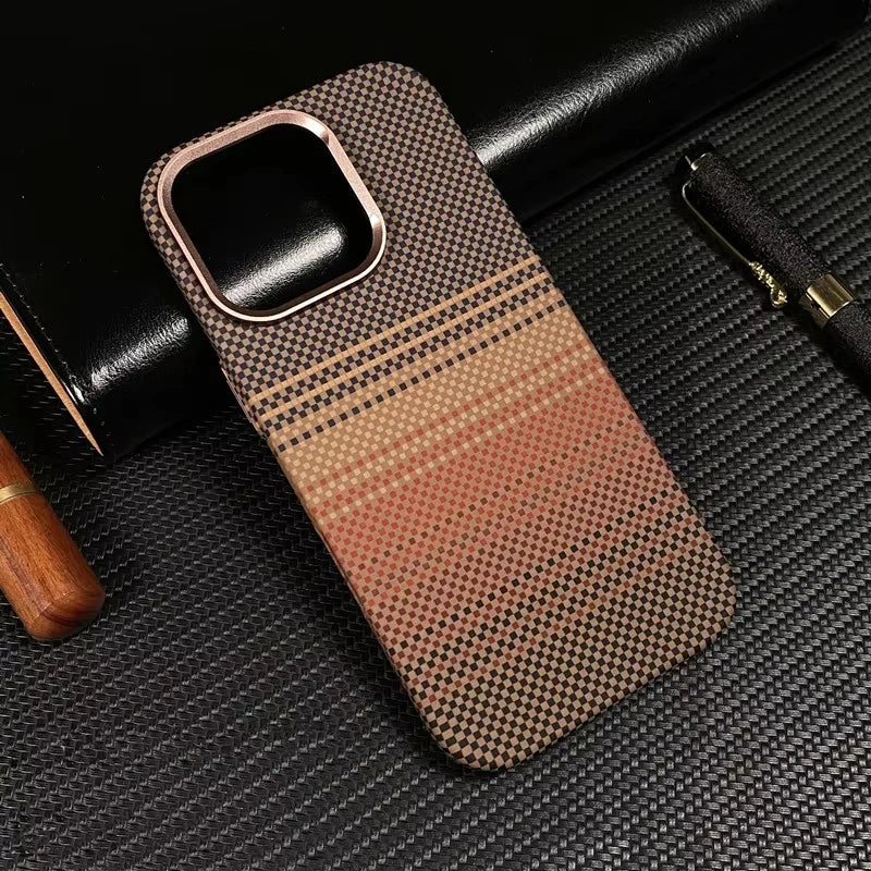 Luxury 3D Carbon Fiber Relief Magsafe Phone Case For iPhone 14 15 16 Pro Max Metal Lens Matte Wireless Charging Shockproof Cover