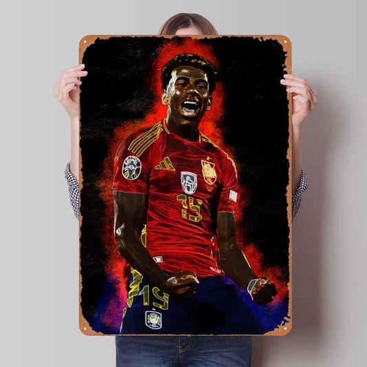 Lamine Yamal Spain Footballer Metal Tinplate Sign – Sports Wall Art Decor