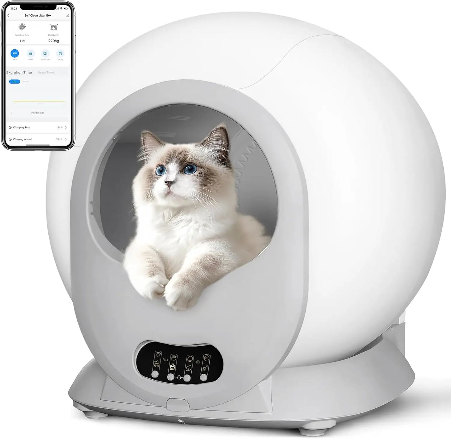 Self-Cleaning Automatic Cat Litter Box with Odor Control