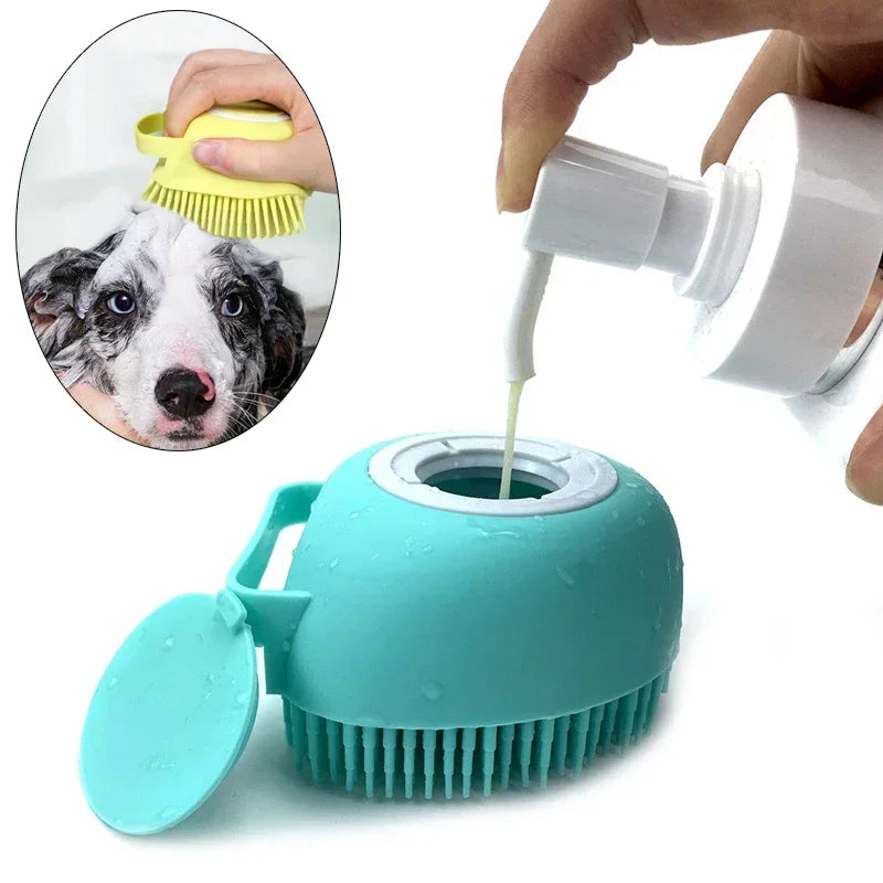 Silicone Pet Bath Brush – Massage Care & Liquid-Fillable Bath Ball for Cats & Dogs