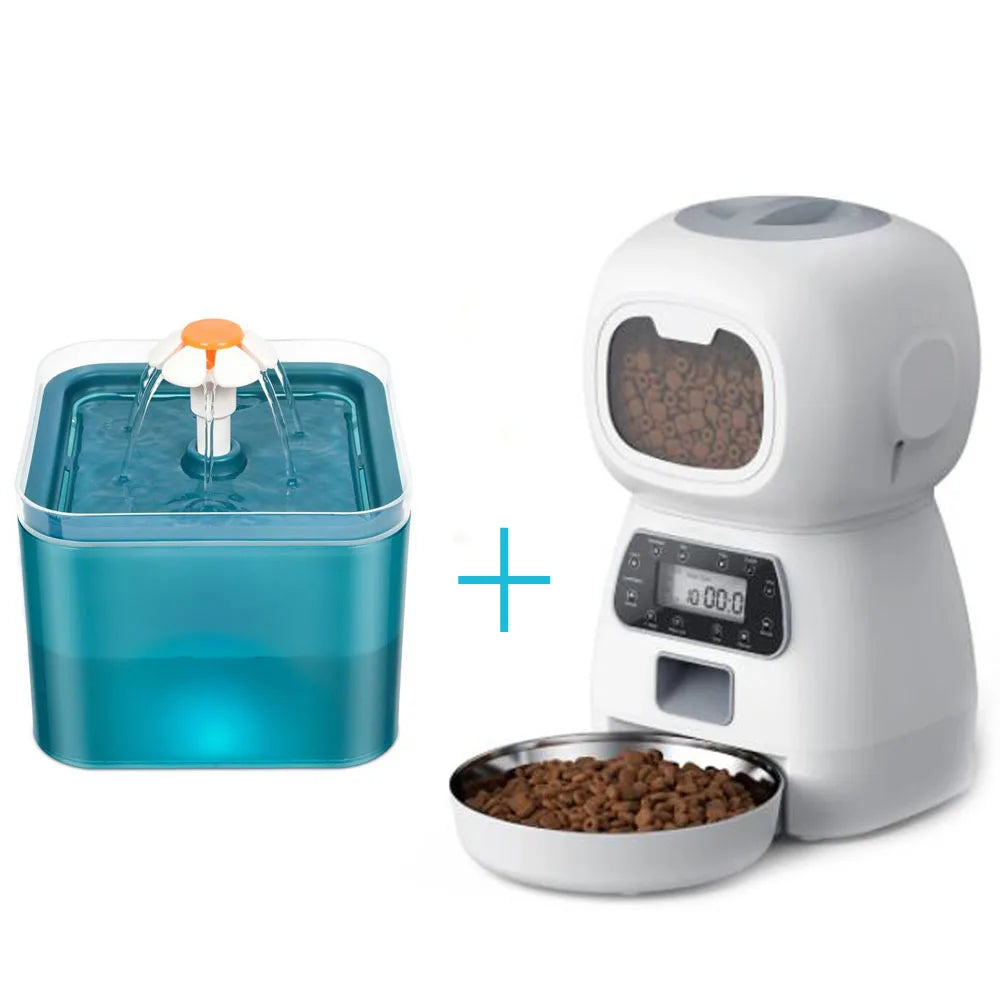 Smart WiFi Pet Feeder & Water Fountain - 3.5L Food Dispenser & 2L Water Bowl