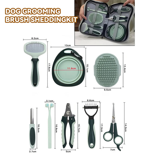 8-in-1 Professional Dog Grooming Set – Paw Care, Nail Clippers & Stainless Steel Comb