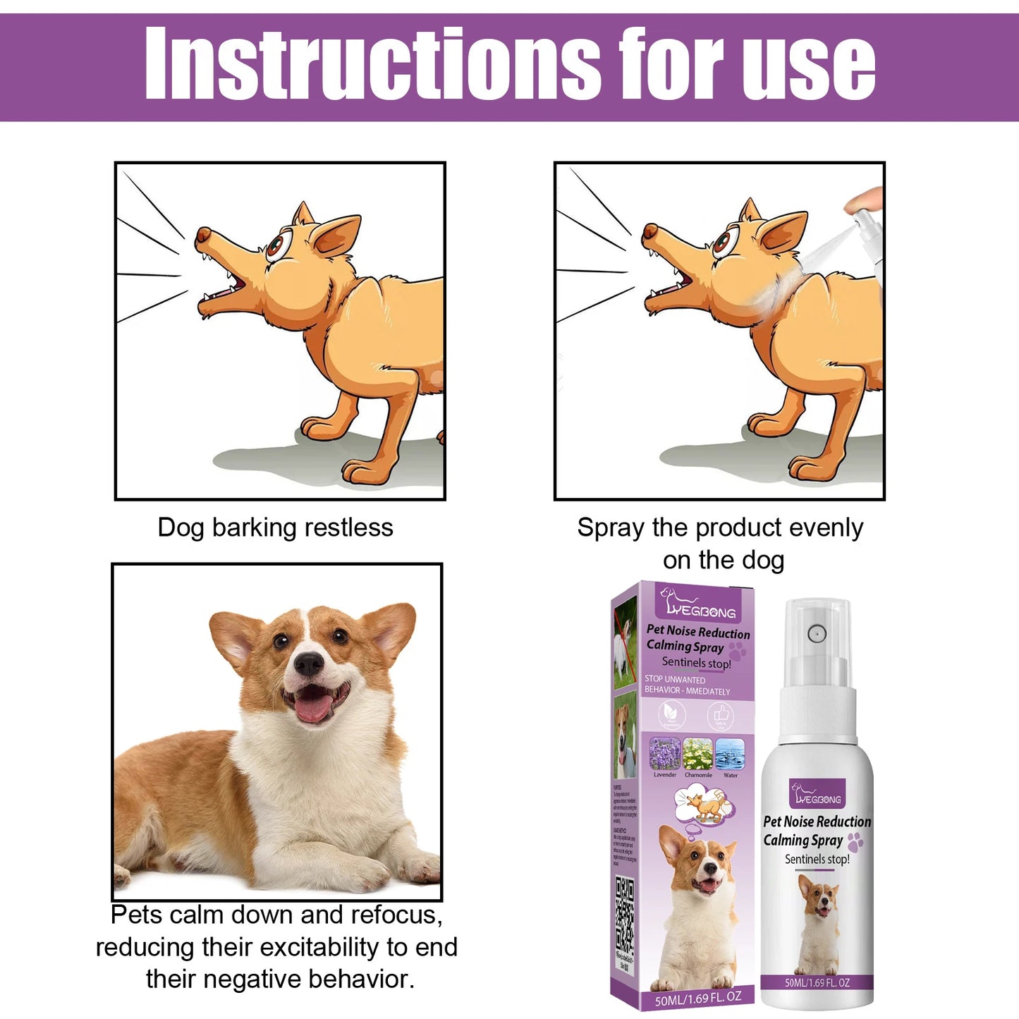 YEGBONG Pet Teeth Cleaning Spray – Stain Remover & Fresh Breath for Cats & Dogs