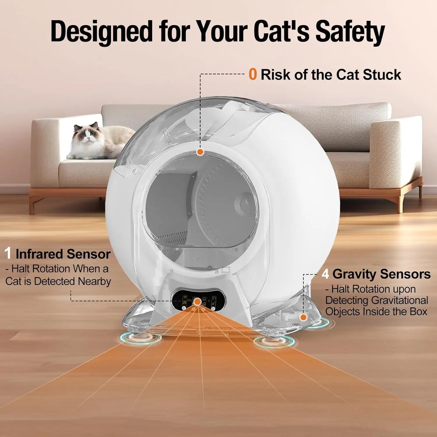 Self-Cleaning Automatic Cat Litter Box with Odor Control